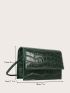 Mini Crocodile Embossed Flap Square Bag