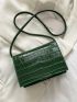 Mini Crocodile Embossed Flap Square Bag