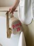 Mini Letter Graphic Linen Sling Bag