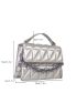 Mini Metallic Quilted Chain Flap Square Bag