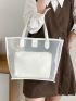 Minimalist Clear Shoulder Tote Bag With Inner Pouch