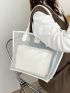 Minimalist Clear Shoulder Tote Bag With Inner Pouch