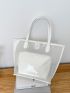 Minimalist Clear Shoulder Tote Bag With Inner Pouch