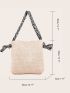 Zebra Striped Strap Straw Bag