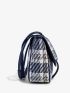 Canvas Plaid Pattern Flap Shoulder Bag