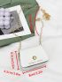 Mini Letter Graphic Metal Decor Flap Chain Square Bag