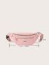 Metal Decor Double Zipper Fanny Pack