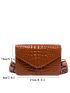 Small Flap Square Bag Geometric Embossed PU