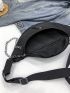 Chain Decor Zip Front Fanny Pack