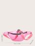 Large Fanny Pack Clear Design Neon Pink