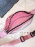 Large Fanny Pack Clear Design Neon Pink