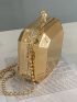 Mini Metallic Kiss Lock Chain Box Bag