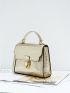 Metallic Crocodile Embossed Push Lock Square Bag