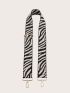 Zebra Striped Pattern Buckle Detail Bag Strap