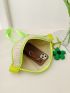 Mini Contrast Binding Straw Bag With Flower Bag Charm