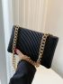 Embossed Detail Chain Square Bag