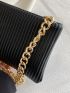 Embossed Detail Chain Square Bag