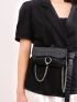 Crocodile Embossed O-ring & Chain Decor Belt Bag