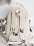 Multi-Compartment Letter Patched Detail Backpack With Bag Charm