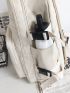 Multi-Compartment Letter Patched Detail Backpack With Bag Charm