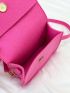 Mini Neon Pink Mini Felt Flap Square Bag