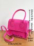 Mini Neon Pink Mini Felt Flap Square Bag