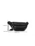 Chain Decor Double Zip Front Fanny Pack