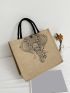 Elephant Graphic Top Handle Bag