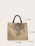 Elephant Graphic Top Handle Bag