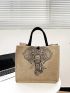 Elephant Graphic Top Handle Bag