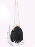 Mini Fringe Decor Kiss Lock Chain Dome Bag