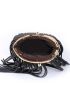 Mini Fringe Decor Kiss Lock Chain Dome Bag