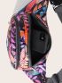 Colorblock Plant Graphic Waist Bag