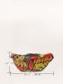 Colorblock Plant Graphic Waist Bag