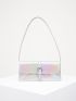 Holographic Buckle Detail Square Bag