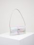 Holographic Buckle Detail Square Bag