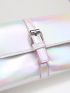 Holographic Buckle Detail Square Bag