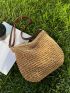 Patch Decor Straw Bag