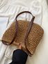 Patch Decor Straw Bag