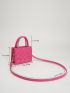 Mini Geometric Embossed Double Handle Square Bag