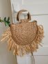 Fringe Decor Straw Bag