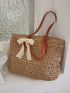 Twilly Scarf Decor Straw Bag