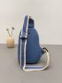 Mini Release Buckle Decor Color Block Sling Bag