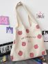 Japanese Letter & Peach Graphic Shopper Bag