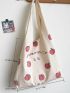 Japanese Letter & Peach Graphic Shopper Bag