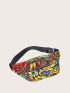 Colorblock Plant Graphic Waist Bag