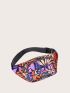 Colorblock Plant Graphic Waist Bag