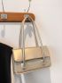 Metallic Flap Square Bag