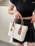 Letter Embossed Square Bag With Bag Charm