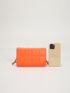 Mini Neon Orange Chain Flap Square Bag